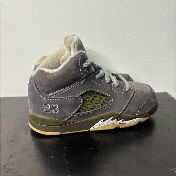 Nike Air Jordan 5 Retro TD Wolf Grey/ Light Graphite Toddler Shoes Size 7C Rare - Picture 4 of 13